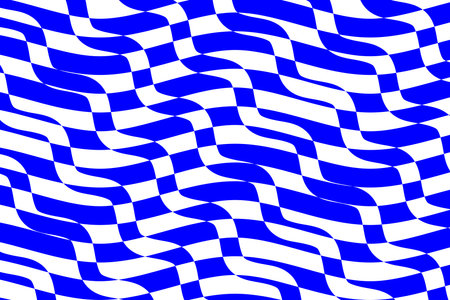 Abstract geometric shapes background vector illustration. Blue and white wave stripes fabric pattern. Wavy, waving, billowy and undulating strips ethnic pattern.のイラスト素材