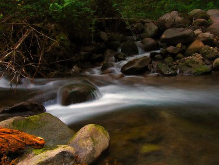 slow moving photo of Salmon creekの写真素材