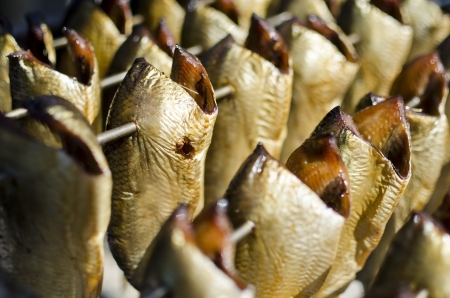 Smoked herring or fishの写真素材