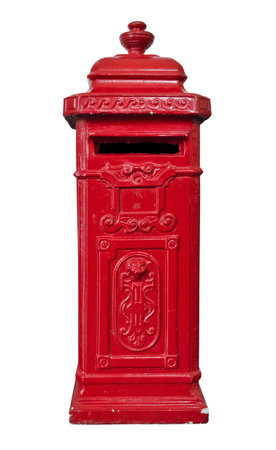 Red old-fashioned mailbox from the UK