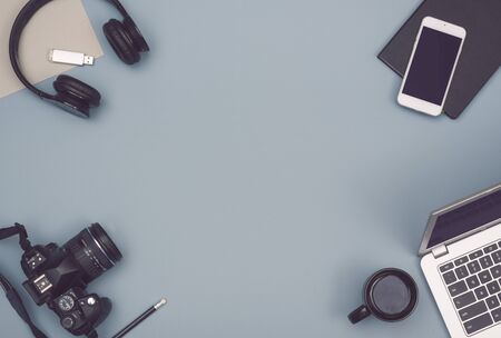 Office desk hero header imageの写真素材