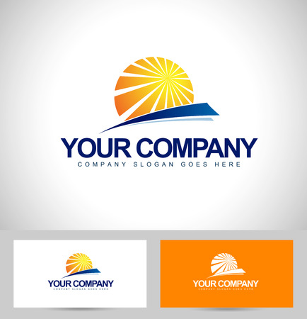 Sun Vector Design. Creative with abstract sun and business card template.のイラスト素材