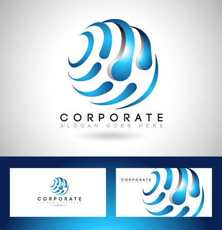 Business Corporate Logo. Creative Vector Icon with red sphere and swashesのイラスト素材