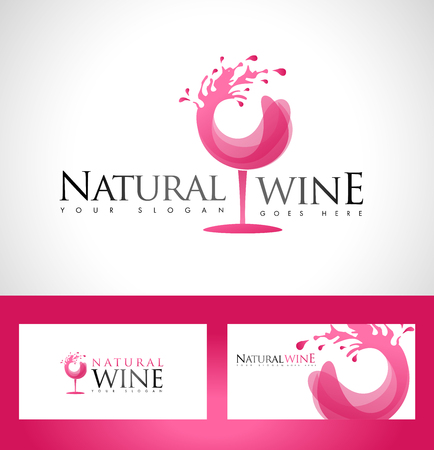 Wine Logo Design  Glass Splash Wineのイラスト素材