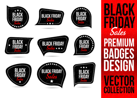 Black Friday Badge and Emblem in Flat Design Styleのイラスト素材