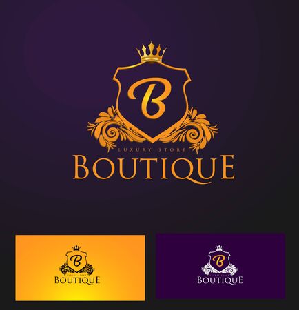 Elegant Luxury Monogram or Badge template with Royal Crown - Perfect for luxurious branding projectsのイラスト素材