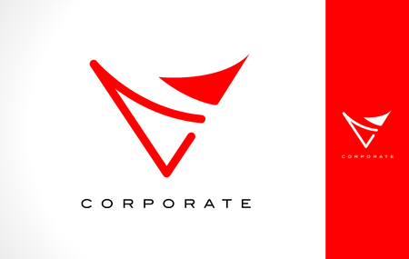 V Logo Monogram. Letter V Simple Clean Line Monogram Design.のイラスト素材