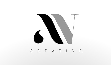 A V Letter Logo Design. Creative Modern AV Letters Icon Illustration.のイラスト素材