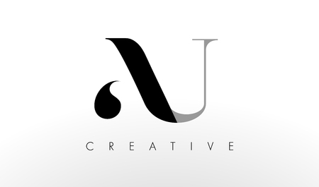 A U Letter Logo Design. Creative Modern AU Letters Icon Illustration.のイラスト素材