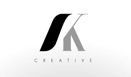 A K Letter  Design. Creative Modern AK Letters Icon Illustration.のイラスト素材