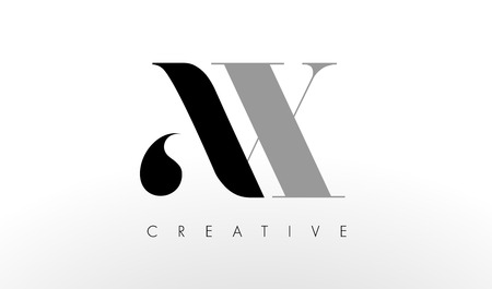 A X Letter  Design. Creative Modern AX Letters Icon Illustration.のイラスト素材