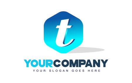 t Letter Logo. Modern Hexagon Logo Shape Design Vector.の写真素材