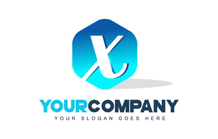 x Letter Logo. Modern Hexagon Logo Shape Design Vector.の写真素材