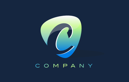 c Letter Logo. Oval Shape Modern Design with Glossy Look.の写真素材