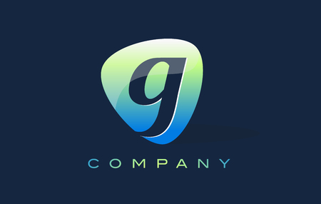 g Letter Logo. Oval Shape Modern Design with Glossy Look.のイラスト素材
