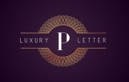 P Luxury Letter Logo. Golden Royal Luxury Letter Vector.のイラスト素材