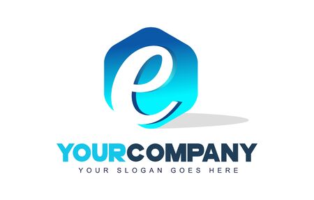 e Letter Logo. Modern Hexagon Logo Shape Design Vector.の写真素材