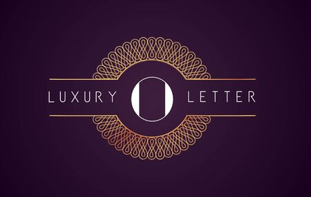 O Luxury Letter Logo. Golden Royal Luxury Letter Vector.の写真素材