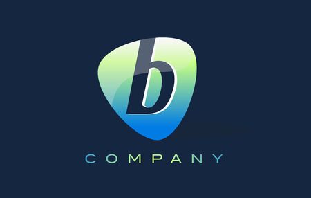b Letter Logo. Oval Shape Modern Design with Glossy Look.の写真素材