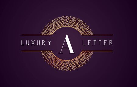 A Luxury Letter Logo. Golden Royal Luxury Letter Vector.の写真素材