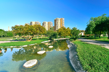 Turia Gardens Park in Valencia Spainの写真素材