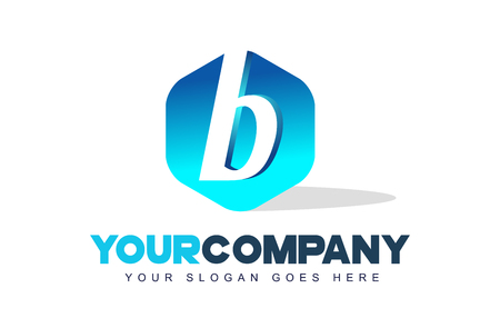 b Letter Logo. Modern Hexagon Logo Shape Design Vector.の写真素材