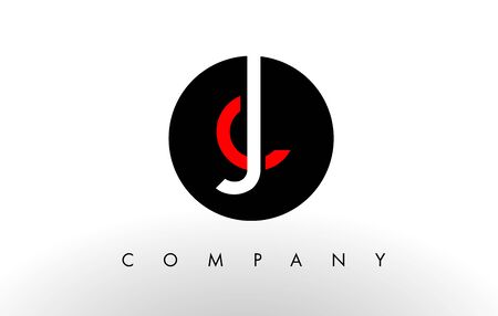 JC Logo.  Letter Design Vector with Red and Black Colors.のイラスト素材
