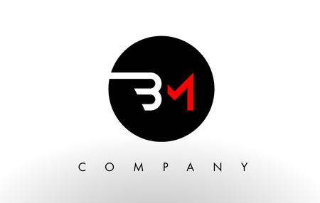 BM Logo.  Letter Design Vector with Red and Black Colors.のイラスト素材