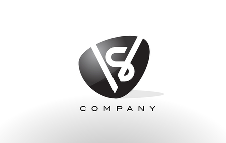 SV Logo. Letter Design Vector with Oval Shape and Black Colors.のイラスト素材