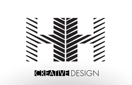 HH H H Lines Letter Design with Creative Elegant Zebra Vector Illustration.のイラスト素材