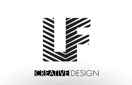 LF L F Lines Letter Design with Creative Elegant Zebra Vector Illustration.のイラスト素材