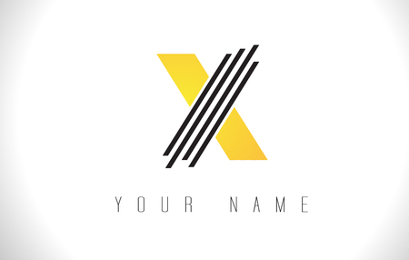 X Black Lines Letter Logo. Creative Line Letters Design Vector Template.のイラスト素材