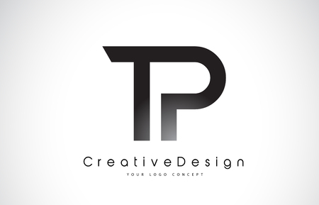 Letter TP icon design in black colors. Creative modern letters vector icon illustration.のイラスト素材