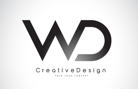 Letter WD icon design in black colors. Creative modern letters vector icon icon illustration.のイラスト素材