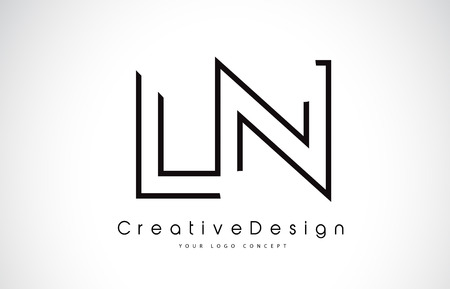 LN L N Letter. Design in Black Colors. Creative Modern Letters Vector Icon Logo illustration.のイラスト素材