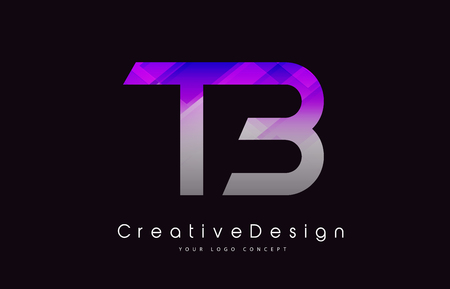 TB Letter icon Design in Purple Texture Color Illustration.のイラスト素材