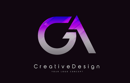 GA Letter Logo Design in Purple Texture Colors. Creative Modern Letters Vector Icon Logo Illustration.のイラスト素材