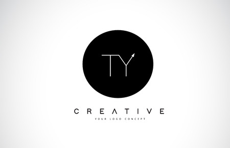 TY T Y Logo Design with Black and White Creative Icon Text Letter Vector.のイラスト素材