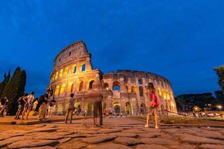 ROME,ITALY - JULY 17,2018 : Tourists Visiting The Colosseum in Rome Italyのeditorial素材