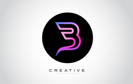 B Letter Monogram Logo Design. Modern B Icon With Creative Beautiful Purple Black Monogram Design.のイラスト素材
