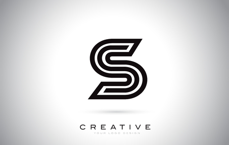 S Letter Monogram Logo Design. Modern S Icon With Creative Beautiful Black Monogram Design.のイラスト素材
