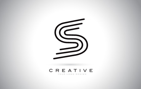 S Letter Monogram Logo Design. Modern S Icon With Creative Beautiful Black Monogram Design.のイラスト素材