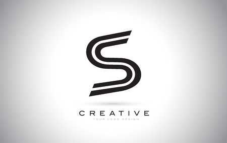 S Letter Monogram Logo Design. Modern S Icon With Creative Beautiful Black Monogram Design.のイラスト素材