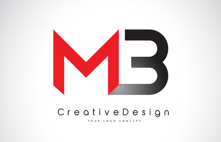 Red and Black MB M B Letter Logo Design in Black Colors. Creative Modern Letters Vector Icon Logo Illustration.のイラスト素材