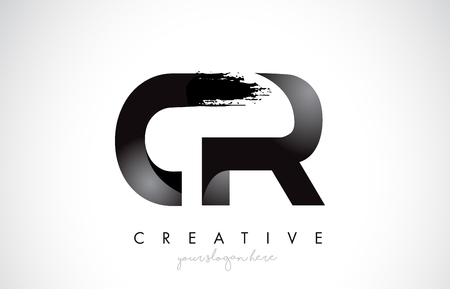CR Letter Design with Brush Stroke and Modern 3D Look Vector Illustration. CR Letter Design with Brush Stroke and Modern 3D Look Vector Illustration.