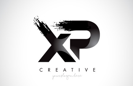 XP Letter Design with Brush Stroke and Modern 3D Look Vector Illustration.のイラスト素材