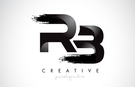 RB Letter Design with Brush Stroke and Modern 3D Look Vector Illustration.のイラスト素材