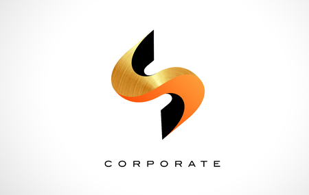 Orange Letter S Logo. S Letter Design Vector with Blue Colors and Flat Design.のイラスト素材