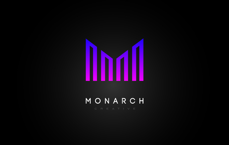 Magenta Purple M Logo.M Letter Icon Design Vector Illustration.のイラスト素材