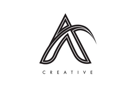 A Letter Design Logo. Letter A Icon Logo with Modern Swoosh vector Illustration.のイラスト素材